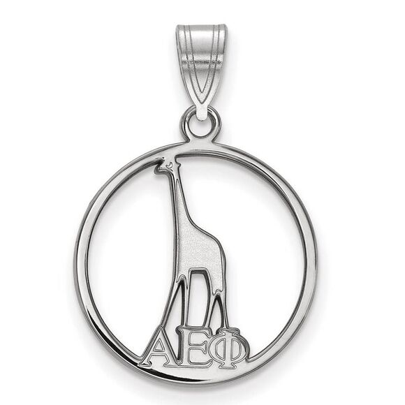 Sterling Silver Alpha Epsilon Phi Small Circle Pendant - Picture 1 of 3